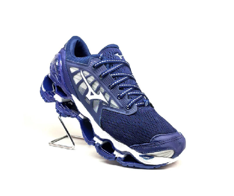 Tenis Mizuno Wave Prophecy 9 Premium Azul Marinho e Branco