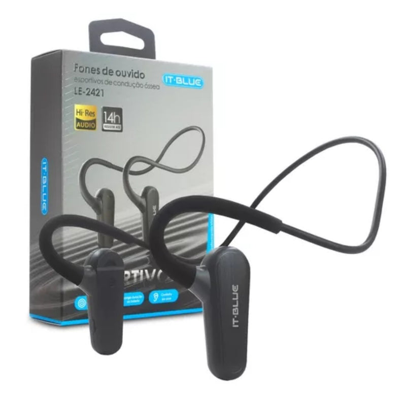 Fone de Ouvido Bluetooth Esportivo de Condução Óssea
