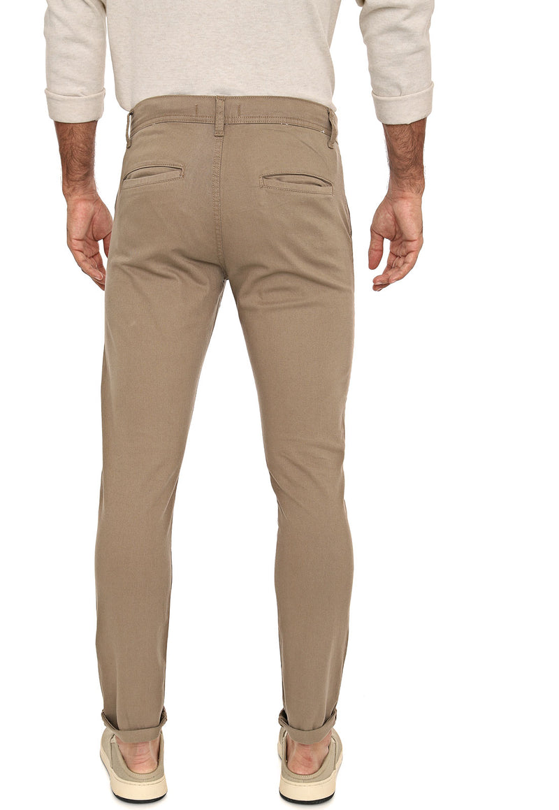 Calça de Sarja Bege Masculina