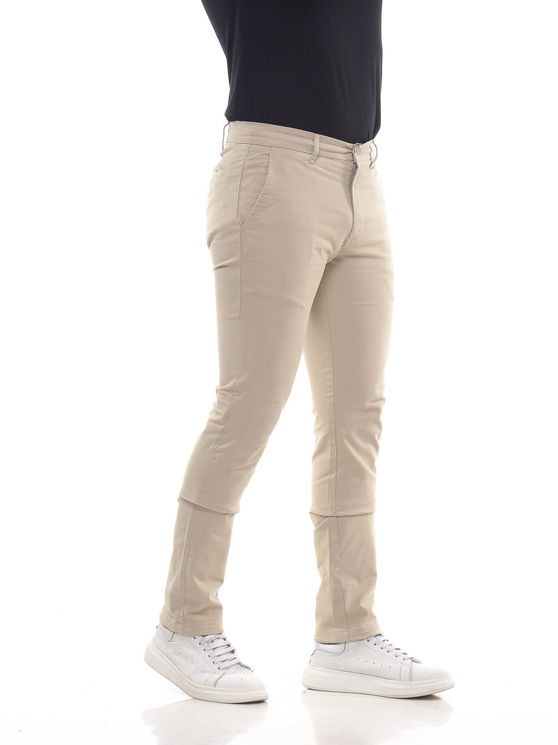 Calça de Sarja Bege Masculina