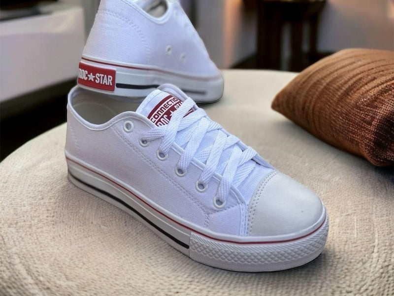Tênis Feminino Casual em Lona - Branco