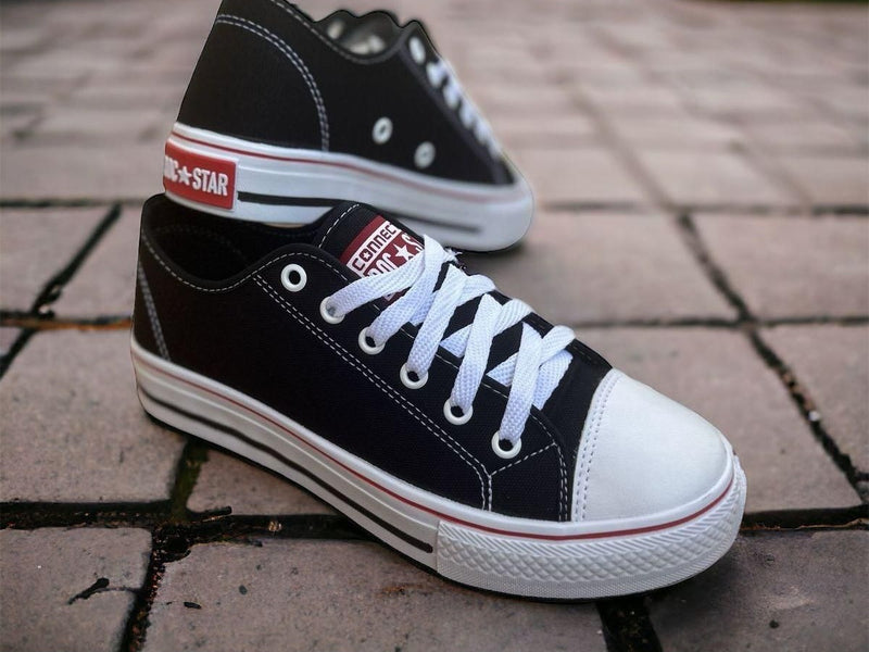 Tênis Feminino Casual em Lona - Preto